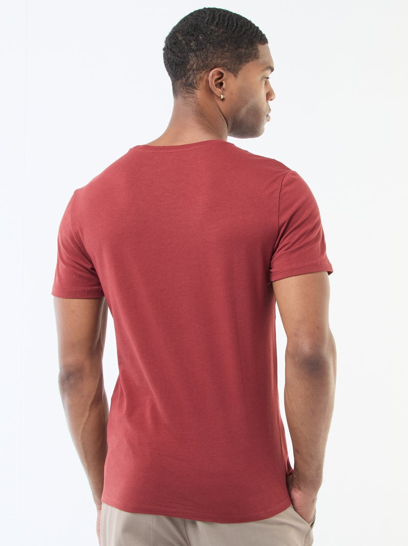 T-shirt tinta unita - Slim fit Rosso - Kiabi