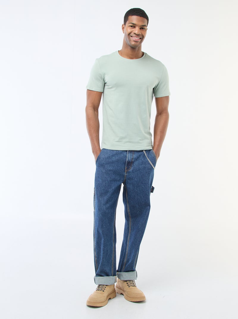 T-shirt tinta unita - Slim fit Verde - Kiabi