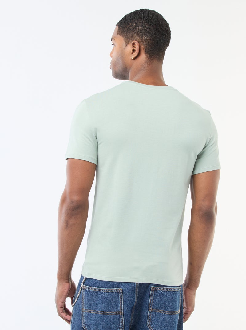T-shirt tinta unita - Slim fit Verde - Kiabi