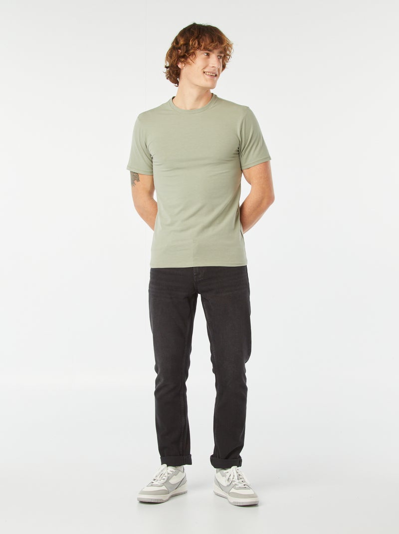 T-shirt tinta unita - Slim fit VERDE - Kiabi