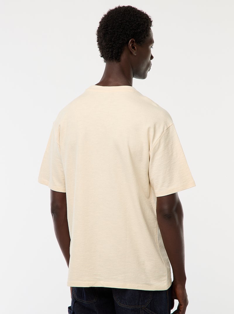 T-shirt tinta unita a maniche corte con tasca sul petto Bianco - Kiabi