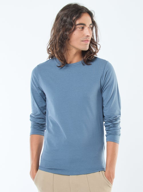 T-shirt tinta unita a maniche corte e scollo tondo - Kiabi