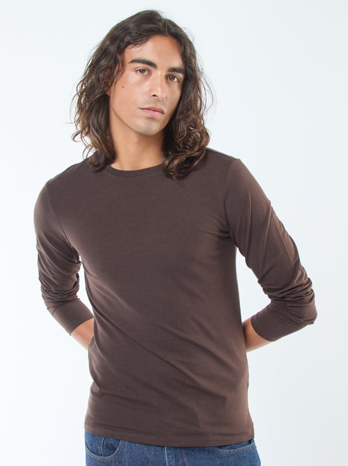 T-shirt tinta unita a maniche corte e scollo tondo - Kiabi