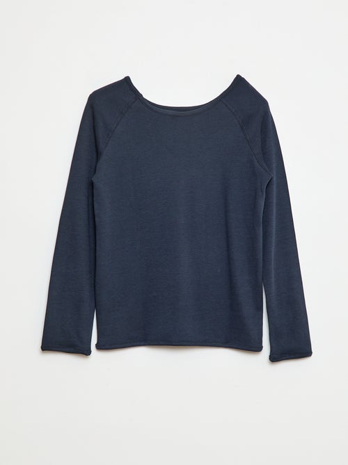 T-shirt tinta unita a maniche lunghe - So Easy - Kiabi