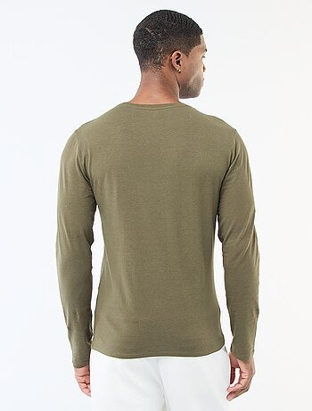 T-shirt basic a maniche lunghe e girocollo