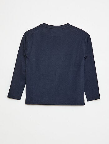 T-shirt tinta unita a maniche lunghe e taschino - So Easy