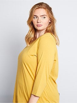 T-shirt tinta unita collo a barchetta - Kiabi