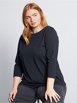 T-shirt tinta unita collo a barchetta - Kiabi