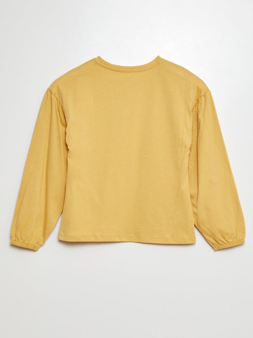 T-shirt tinta unita con arricciature sulle spalle - Kiabi