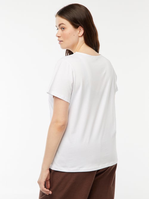 T-shirt tinta unita con cut out traforato ed effetto intrecciato - Kiabi