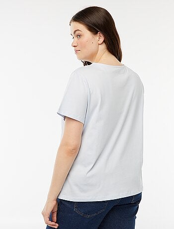 T-shirt tinta unita con cut out traforato ed effetto intrecciato