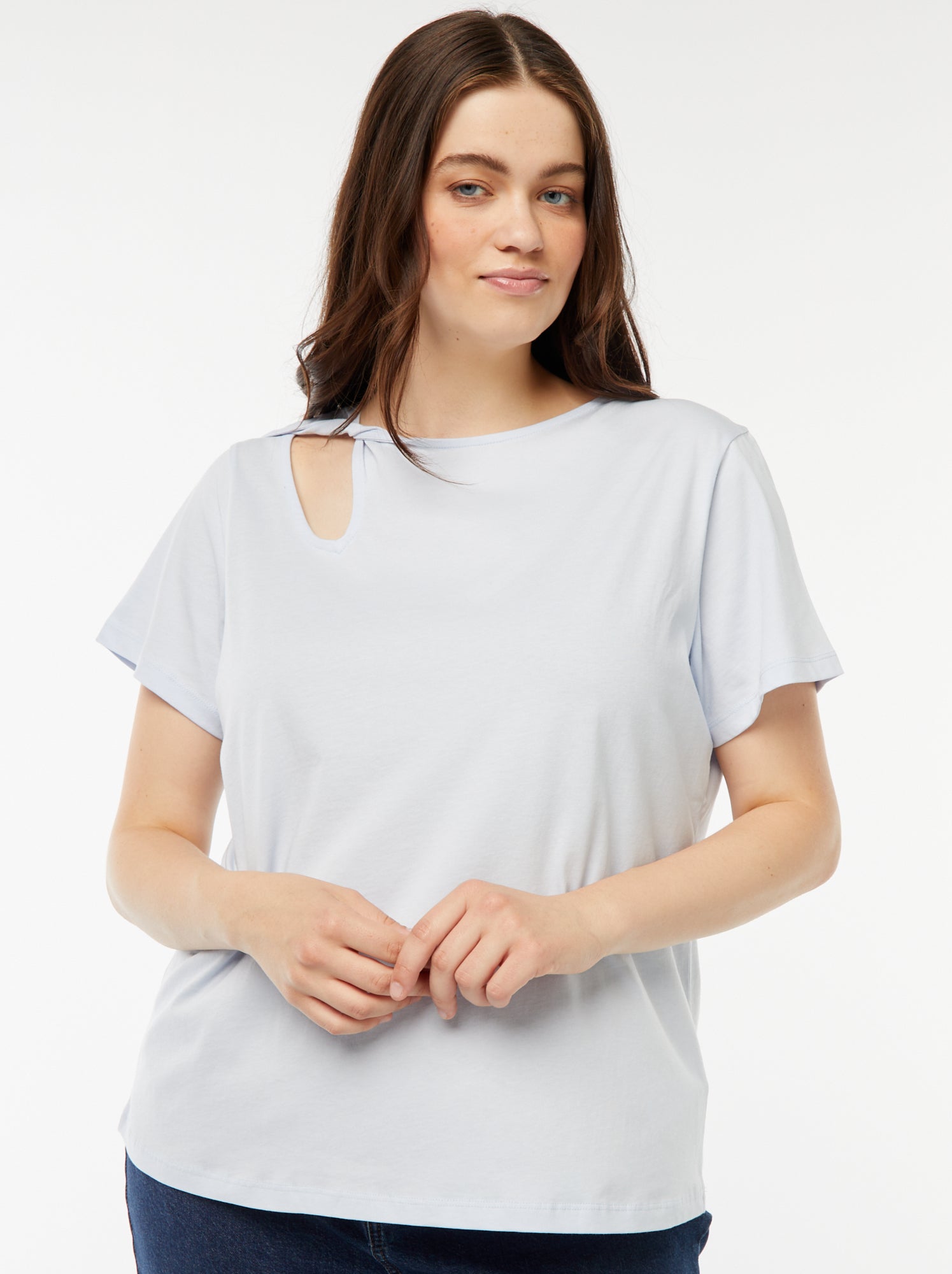 Cecil T-Shirt Donna Tinta Unita Con Dettagli Lucidi | Maglietta Elegante Casual