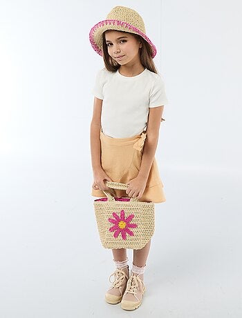 T-shirt tinta unita con fiocchi decorativi