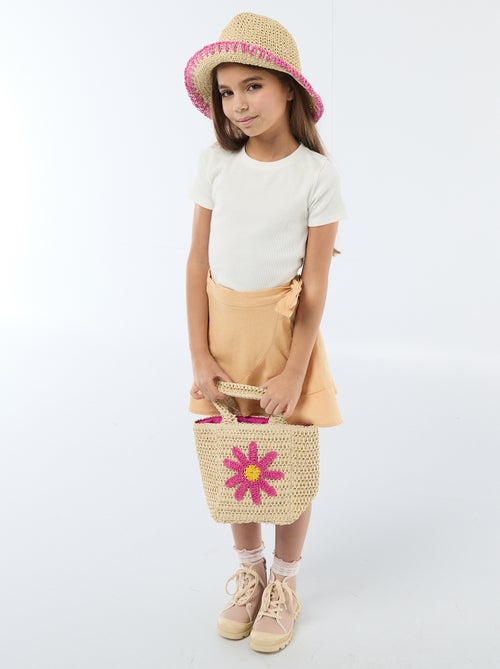 T-shirt tinta unita con fiocchi decorativi - Kiabi