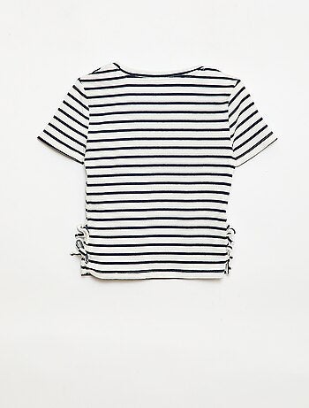 T-shirt tinta unita con fiocchi decorativi