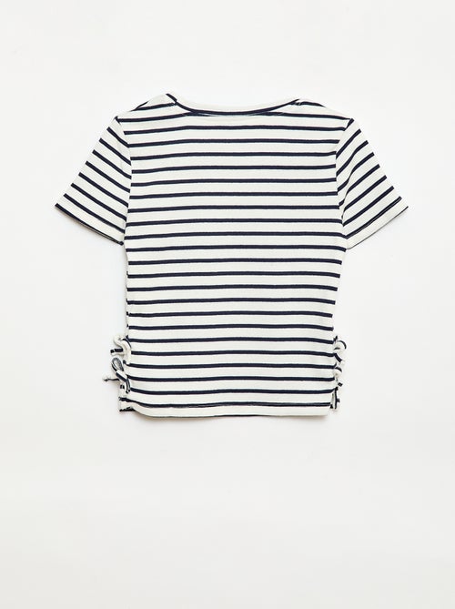 T-shirt tinta unita con fiocchi decorativi - Kiabi