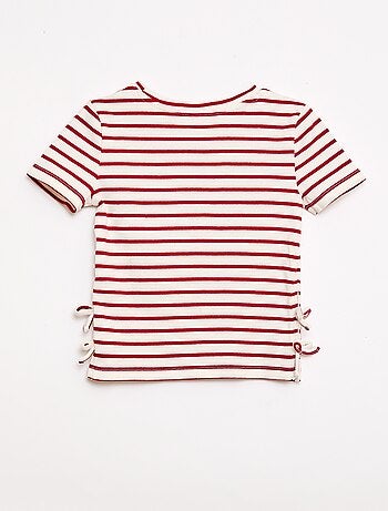 T-shirt tinta unita con fiocchi decorativi