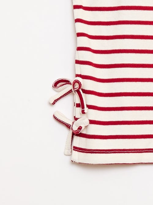 T-shirt tinta unita con fiocchi decorativi - Kiabi