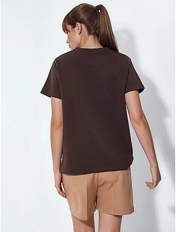 T-shirt tinta unita con girocollo busem