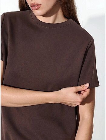 T-shirt tinta unita con girocollo busem