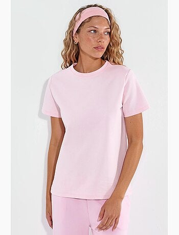 T-shirt tinta unita con girocollo busem