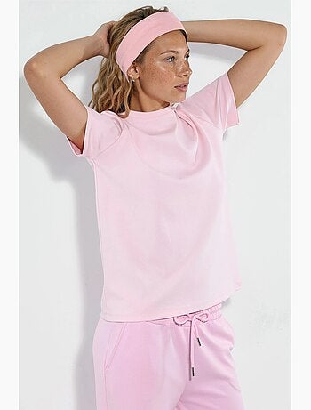T-shirt tinta unita con girocollo busem