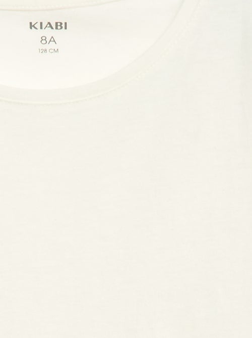 T-shirt tinta unita con spalle arricciate - Kiabi