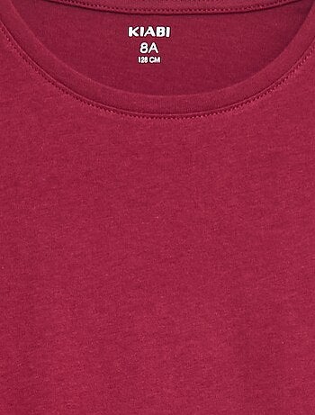 T-shirt tinta unita con spalle arricciate