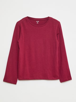 T-shirt tinta unita con spalle arricciate