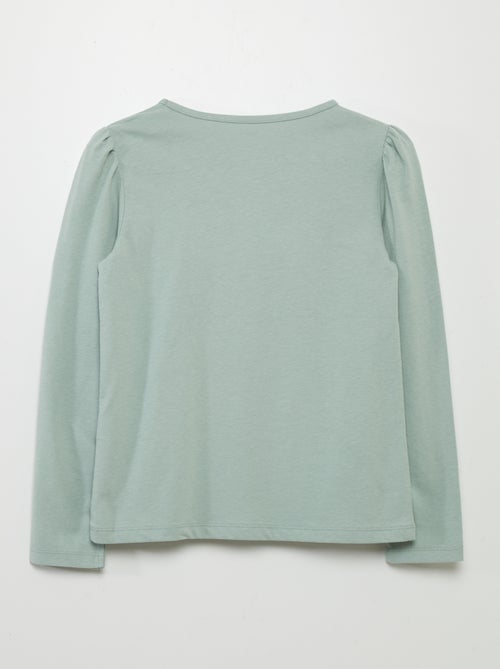 T-shirt tinta unita con spalle arricciate - Kiabi