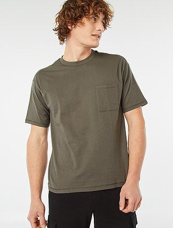 T-shirt tinta unita con taschino