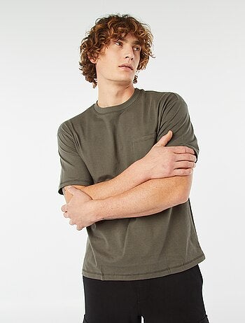 T-shirt tinta unita con taschino