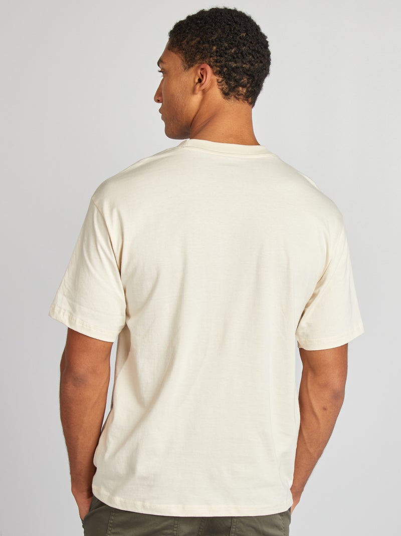 T-shirt tinta unita con taschino nude - Kiabi