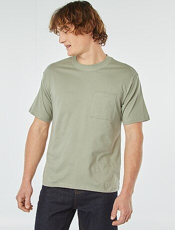T-shirt tinta unita con taschino