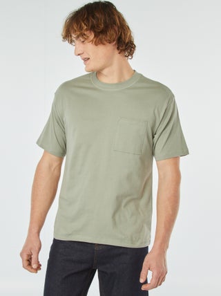 T-shirt tinta unita con taschino