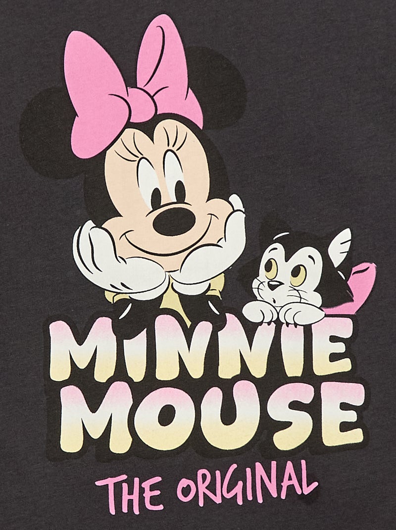 T-shirt tinta unita 'Disney' 'Minnie' in cotone Nero - Kiabi
