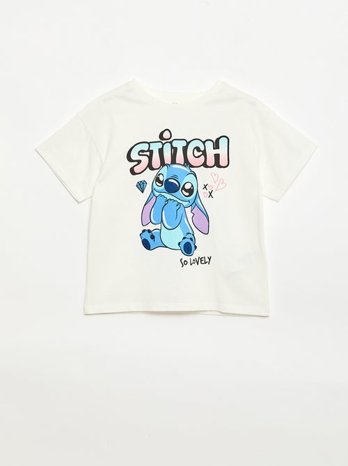 T-shirt tinta unita \'Disney\' \'Stitch\' in cotone - Kiabi