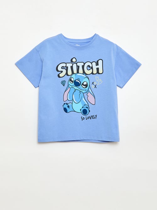 T-shirt tinta unita \'Disney\' \'Stitch\' in cotone - Kiabi
