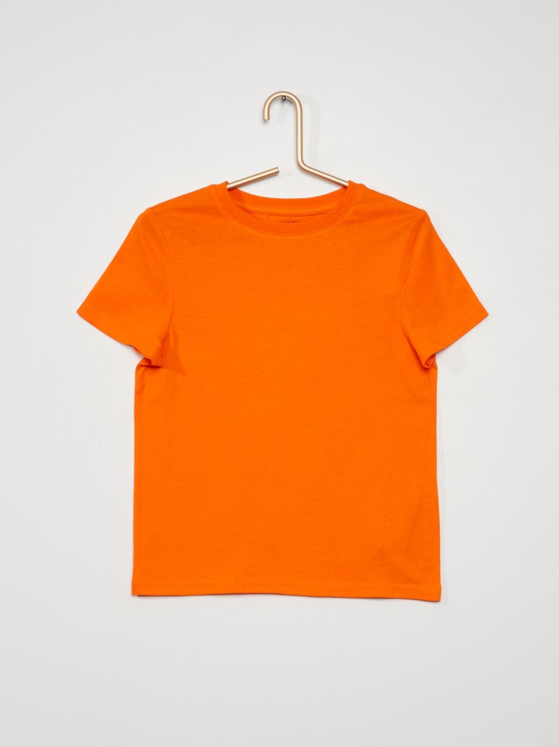 T-shirt tinta unita in jersey ARANCIONE - Kiabi