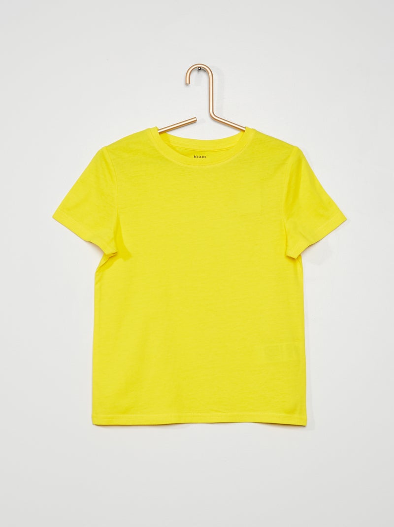 T-shirt tinta unita in jersey GIALLO - Kiabi
