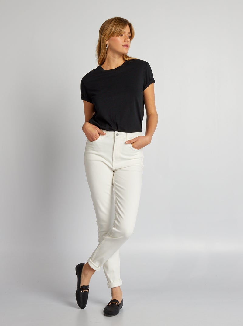 T-shirt tinta unita in jersey nero - Kiabi