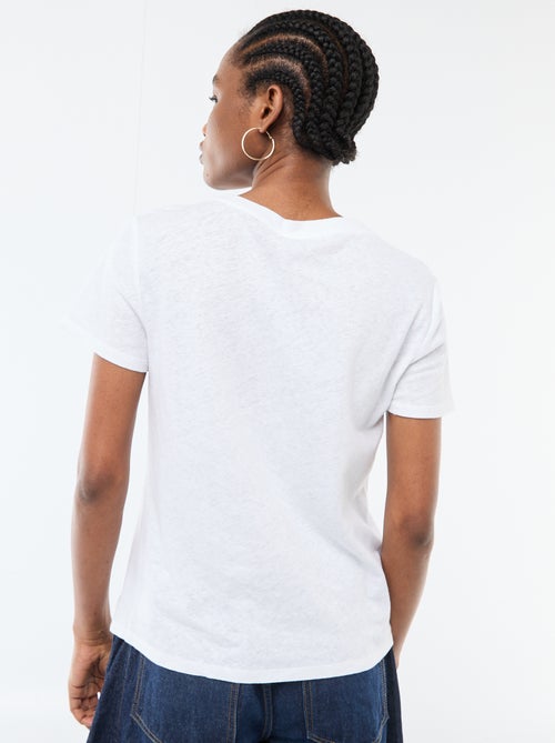 T-shirt tinta unita in misto lino - Kiabi