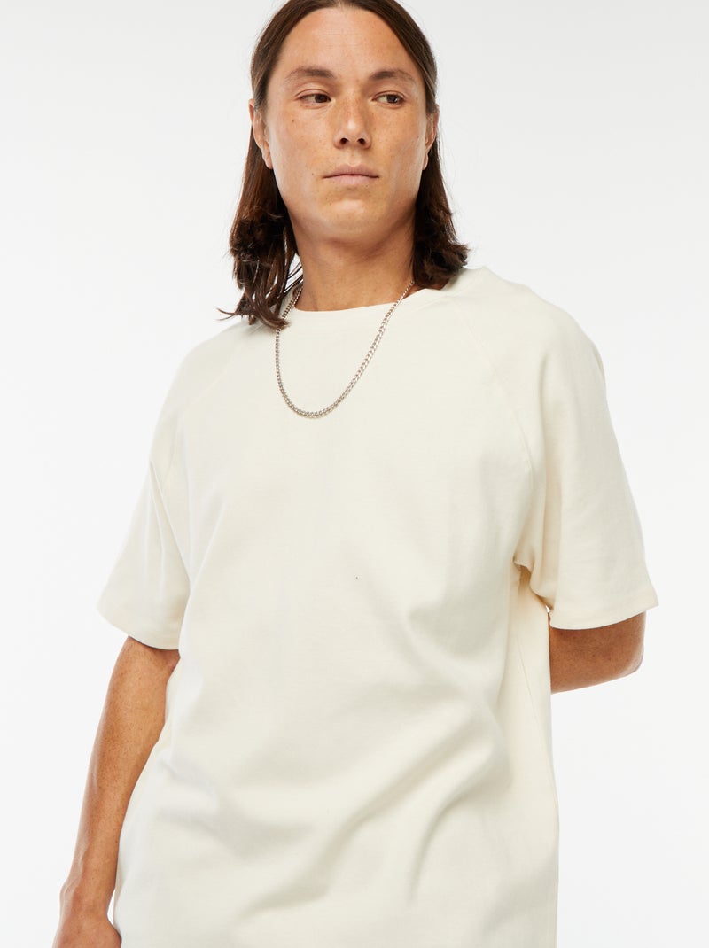 T-shirt tinta unita maniche corte comfort fit Bianco - Kiabi