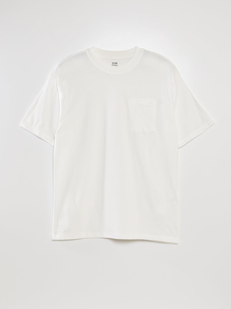 T-shirt tinta unita modello ampio BIANCO - Kiabi