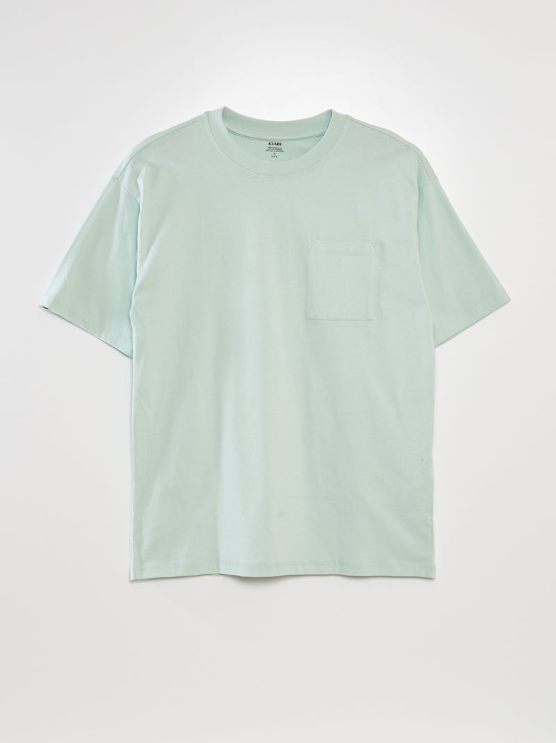 T-shirt tinta unita modello ampio blu - Kiabi