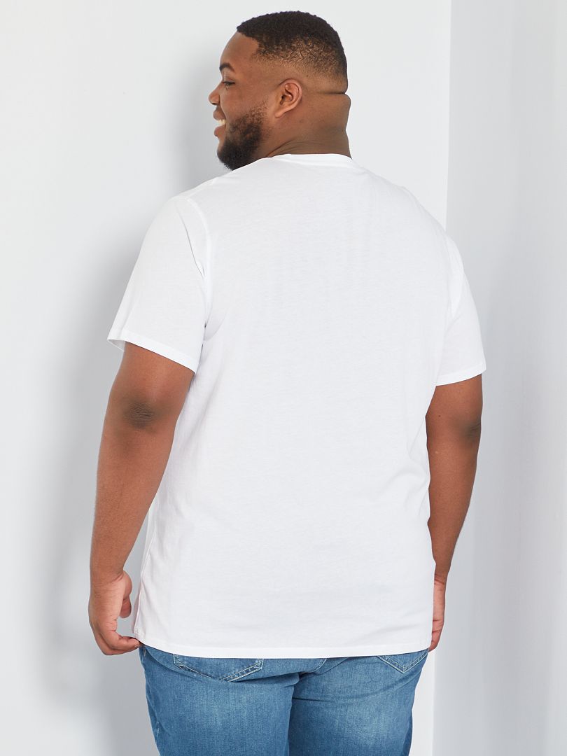 T-shirt tinta unita puro cotone Bianco - Kiabi