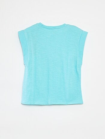 T-shirt tinta unita senza maniche