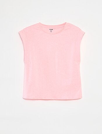 T-shirt tinta unita senza maniche