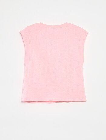 T-shirt tinta unita senza maniche