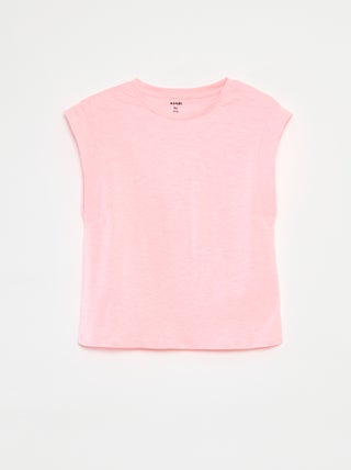 T-shirt tinta unita senza maniche